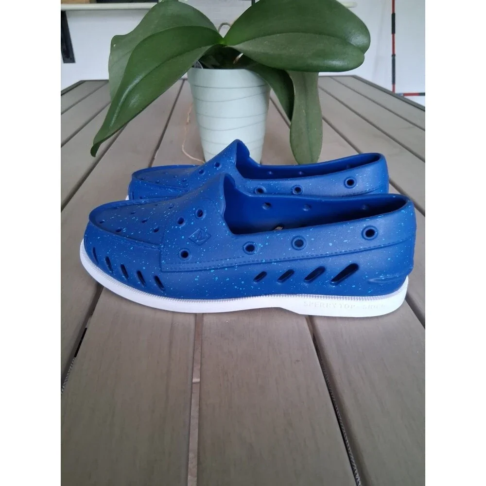 Sperry Top- Slider Men's Authentic Float Boat Water shoes Blue Speckle SZ 8 SB5